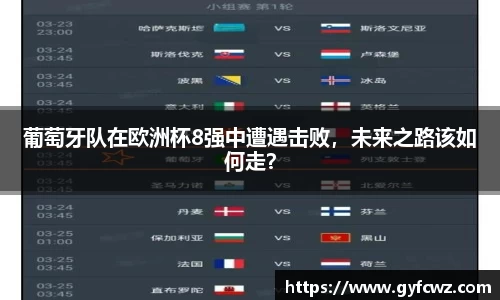 葡萄牙队在欧洲杯8强中遭遇击败，未来之路该如何走？