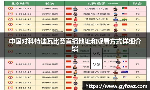 中国对科特迪瓦比赛直播地址和观看方式详细介绍